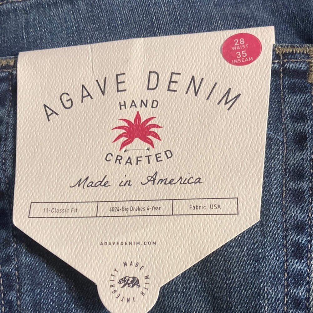 NWT Agave Denim No 11 CLASSIC FIT BIG DRAKES Jeans Sz 28/35 - Picture 3 of 9